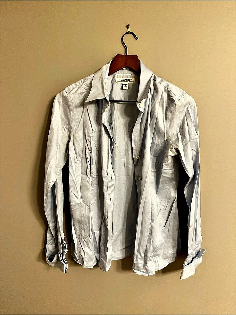 Banana Republic Non-Iron Tailored Chemisier Button Front Shirt Jacket in Blue